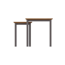 Fwstyle Oak Veneer Nest Of 2 Grey Tables Ready Assembled - thumbnail 2