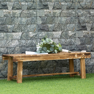 Outsunny 1.1M Outdoor Garden Bench Patio Loveseat Fir Wood 2 Person - image 1