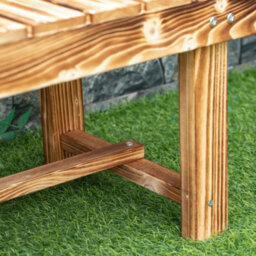 Outsunny 1.1M Outdoor Garden Bench Patio Loveseat Fir Wood 2 Person - thumbnail 8