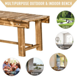 Outsunny 1.1M Outdoor Garden Bench Patio Loveseat Fir Wood 2 Person - thumbnail 5