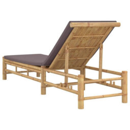 Walplus Sun Lounger With Cushions 55X199X30 Cm Bamboo - thumbnail 6