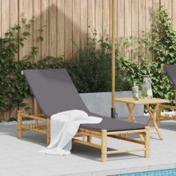 Walplus Sun Lounger With Cushions 55X199X30 Cm Bamboo - thumbnail 1
