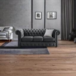 Chesterfield 3 Seater Malta Slate Grey Velvet Fabric Sofa In Classic Style - thumbnail 3
