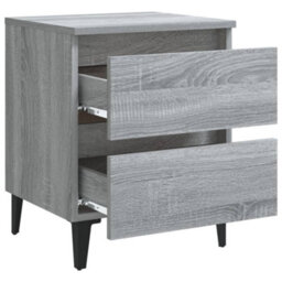 Berkfield Bed Cabinets With Metal Legs 2 Pcs Grey Sonoma 40X35X50 Cm - thumbnail 6