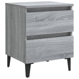 Berkfield Bed Cabinets With Metal Legs 2 Pcs Grey Sonoma 40X35X50 Cm - thumbnail 4