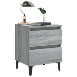 Berkfield Bed Cabinets With Metal Legs 2 Pcs Grey Sonoma 40X35X50 Cm - thumbnail 7