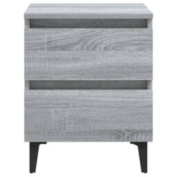 Berkfield Bed Cabinets With Metal Legs 2 Pcs Grey Sonoma 40X35X50 Cm - thumbnail 3