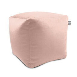 rucomfy Beanbags Rucomfy Velvet Cube Bean Bag Pouffe - Pink Soft Stylish Comfortable Footstool - thumbnail 2