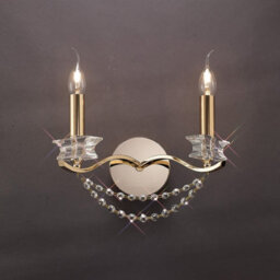 Luminosa Lighting Luminosa Nydia Wall Lamp 2 Light E14 French Gold/crystal - thumbnail 2