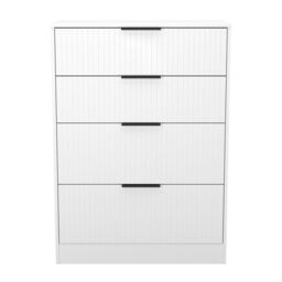 Imola Ready Assembled Matt White No Effect 4 Drawer Chest (H)1063mm (W)766mm (D)395mm - thumbnail 2