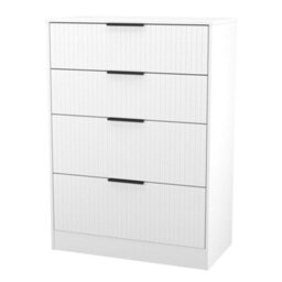 Imola Ready Assembled Matt White No Effect 4 Drawer Chest (H)1063mm (W)766mm (D)395mm - thumbnail 1