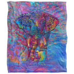 Royce Mcclure Silky Bohemian Elephant Supersoft Blanket Multicoloured (152Cm X 127Cm) - thumbnail 1