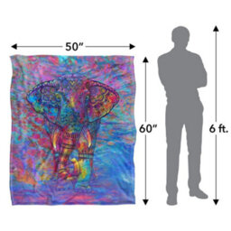 Royce Mcclure Silky Bohemian Elephant Supersoft Blanket Multicoloured (152Cm X 127Cm) - thumbnail 4