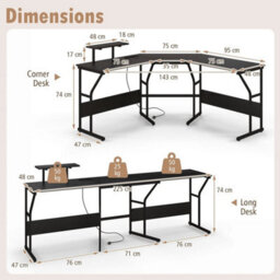 Corner Computer Desk For Space Saving Workstation - thumbnail 2