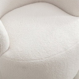 Abrihome Teddy Fabric Swivel Accent Armchair Barrel Chair With Black Powder Coating Metal Ring, Ivory White - thumbnail 5