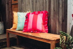 Hayward 50 X 50Cm Outdoor Cushion, Minty Geometric Classic Square Design, Shower-Resistant Square Cushion For Garden & Patio - thumbnail 4