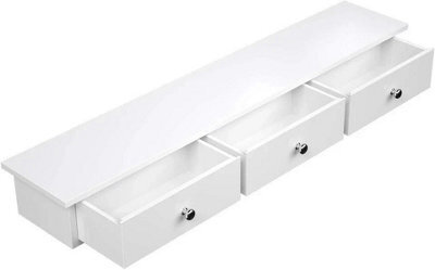 3 Drawer Wall Mounted Storage Cabinet With Floating Wooden Shelf - image 1
