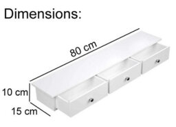 3 Drawer Wall Mounted Storage Cabinet With Floating Wooden Shelf - thumbnail 2