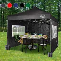 Mcc Direct Maximus 3X3 Heavy Duty Pop Up Black Gazebo With Sides - thumbnail 1