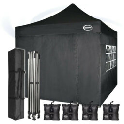 Mcc Direct Maximus 3X3 Heavy Duty Pop Up Black Gazebo With Sides - thumbnail 6
