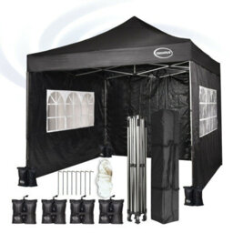 Mcc Direct Maximus 3X3 Heavy Duty Pop Up Black Gazebo With Sides - thumbnail 5