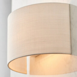 Luminosa Lighting Luminosa Obi 1 Light Up & Down Wall Light Vintage White Linen, Polyester Cotton, E27 - thumbnail 2