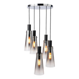 Litecraft Visconte Atrani Black Ombre 5 Light Cascading Pendant - thumbnail 2