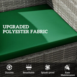 Outsunny 3Pcs Rattan Garden Seat Cushions Pads For Patio Furniture Green - thumbnail 5