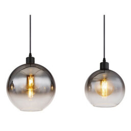 Luminosa Lighting Luminosa Newcastle Bar Pendant Ceiling Light Matt Black Smoke Glass Shade 3X E27 - thumbnail 4