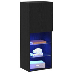 Berkfield Modern Tv Cabinet With Led Lights Black Oak 40,5X30X102 Cm - thumbnail 3