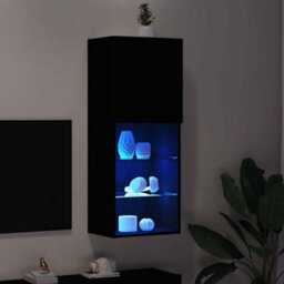 Berkfield Modern Tv Cabinet With Led Lights Black Oak 40,5X30X102 Cm - thumbnail 5