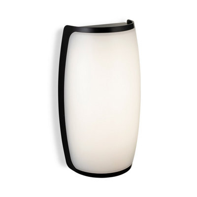 Luminosa Lighting Luminosa Apollo Led Resin Wall Light Black With White Polycarbonate Diffuser Ip54