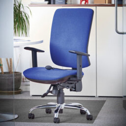 Xample Senza Ergonomic Asynchro Task Chair Blue Adjustable Lumbar Support High Back Gas Lift Heavy Duty Office Chair - thumbnail 2