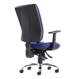 Xample Senza Ergonomic Asynchro Task Chair Blue Adjustable Lumbar Support High Back Gas Lift Heavy Duty Office Chair - thumbnail 4