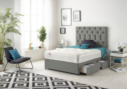 Somnior Beds Somnior Premier Linen Silver 4Ft Memory Foam Divan Bed With 2 Drawers, Mattress & Headboard - Small Double - thumbnail 3