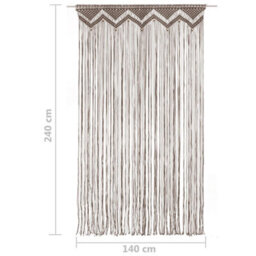 Berkfield Macrame Curtain Taupe 140X240 Cm Cotton - thumbnail 6