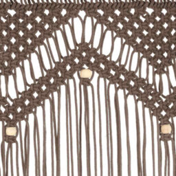 Berkfield Macrame Curtain Taupe 140X240 Cm Cotton - thumbnail 5