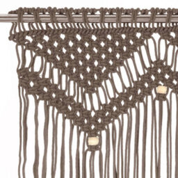 Berkfield Macrame Curtain Taupe 140X240 Cm Cotton - thumbnail 4