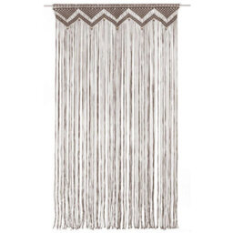 Berkfield Macrame Curtain Taupe 140X240 Cm Cotton - thumbnail 3