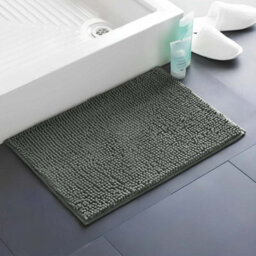 Ameha Grey Chenille Mat 40X60Cm, Extra Soft, Non-Slip, Absorbent Bath Rug & Doormat - thumbnail 7