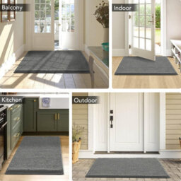 Ameha Grey Chenille Mat 40X60Cm, Extra Soft, Non-Slip, Absorbent Bath Rug & Doormat - thumbnail 9