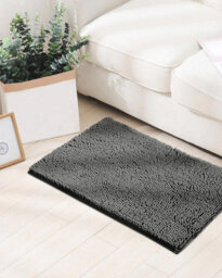 Ameha Grey Chenille Mat 40X60Cm, Extra Soft, Non-Slip, Absorbent Bath Rug & Doormat - thumbnail 8
