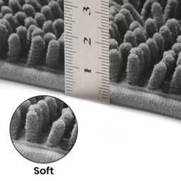 Ameha Grey Chenille Mat 40X60Cm, Extra Soft, Non-Slip, Absorbent Bath Rug & Doormat - thumbnail 3