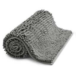 Ameha Grey Chenille Mat 40X60Cm, Extra Soft, Non-Slip, Absorbent Bath Rug & Doormat - thumbnail 1