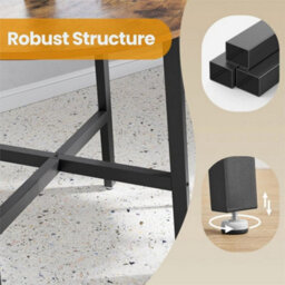 Small Dining Table Round Kitchen Space Saving Industrial Furniture Rustic Brown - thumbnail 4