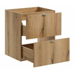 Heze Furniture Dove 2 Drawer Bathroom Cabinet Vanity Unit With Built-In Basin 50Cm In Evoke Oak - thumbnail 4
