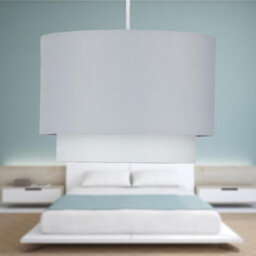 First Choice Lighting Grey Ombre 2 Tier Ceiling Lamp Shade - thumbnail 6