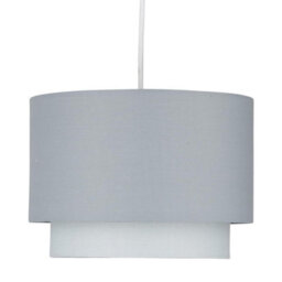 First Choice Lighting Grey Ombre 2 Tier Ceiling Lamp Shade - thumbnail 2
