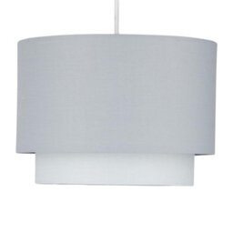 First Choice Lighting Grey Ombre 2 Tier Ceiling Lamp Shade - thumbnail 1
