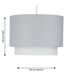 First Choice Lighting Grey Ombre 2 Tier Ceiling Lamp Shade - thumbnail 4